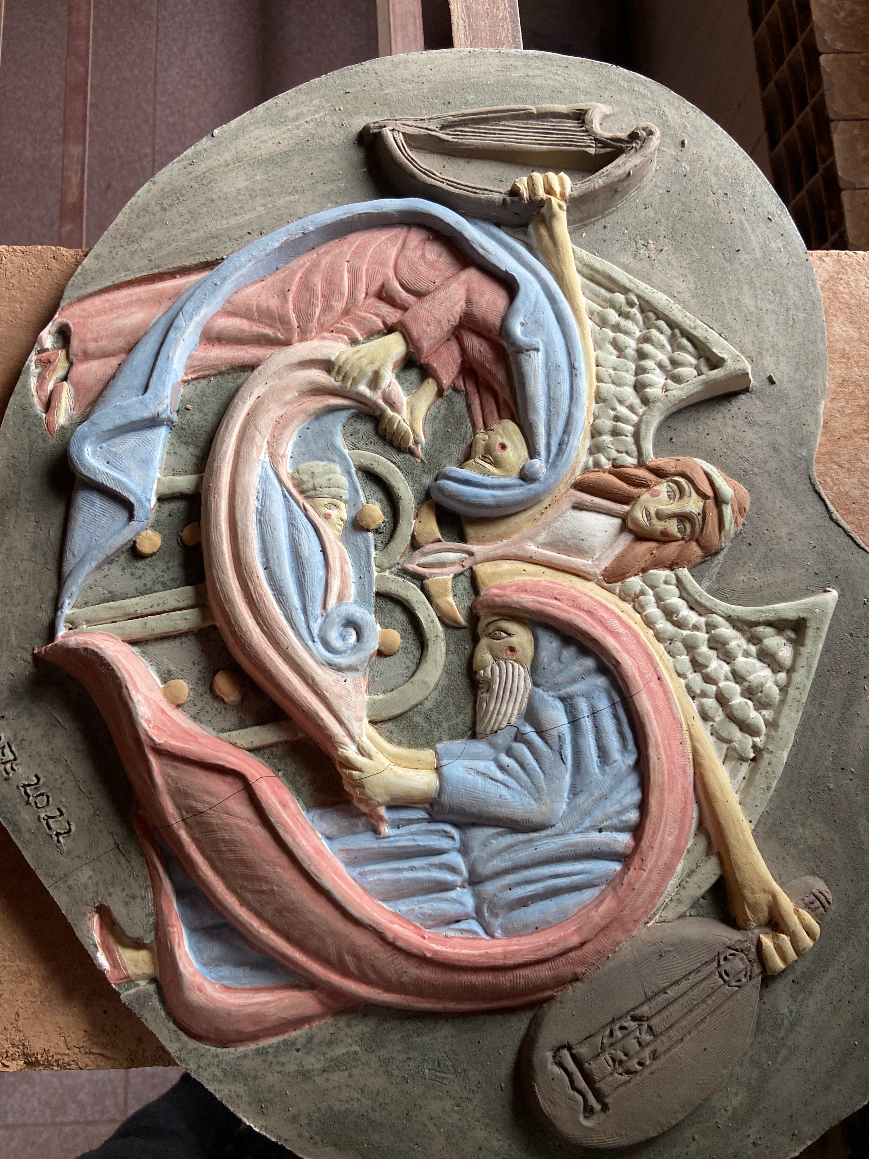 Versión en relieve y policromado del BELÉN-Cuadro-Románico