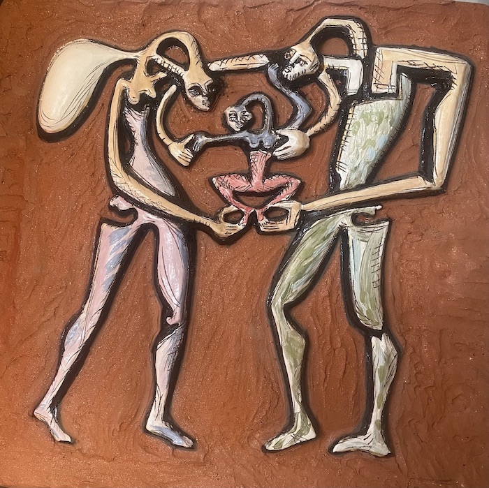 Belén inspirado en un cuadro realizado para Rodrigo, hijo único de Mari y ángel.