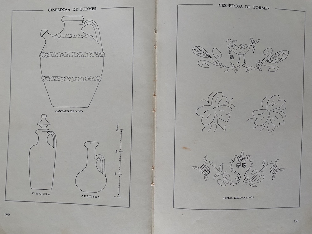 Dibujos de piezas tradicionales y decoraciones realizadas por nuestra abuela guillerma recogidas en el libro de Luis Cortés Vázquez