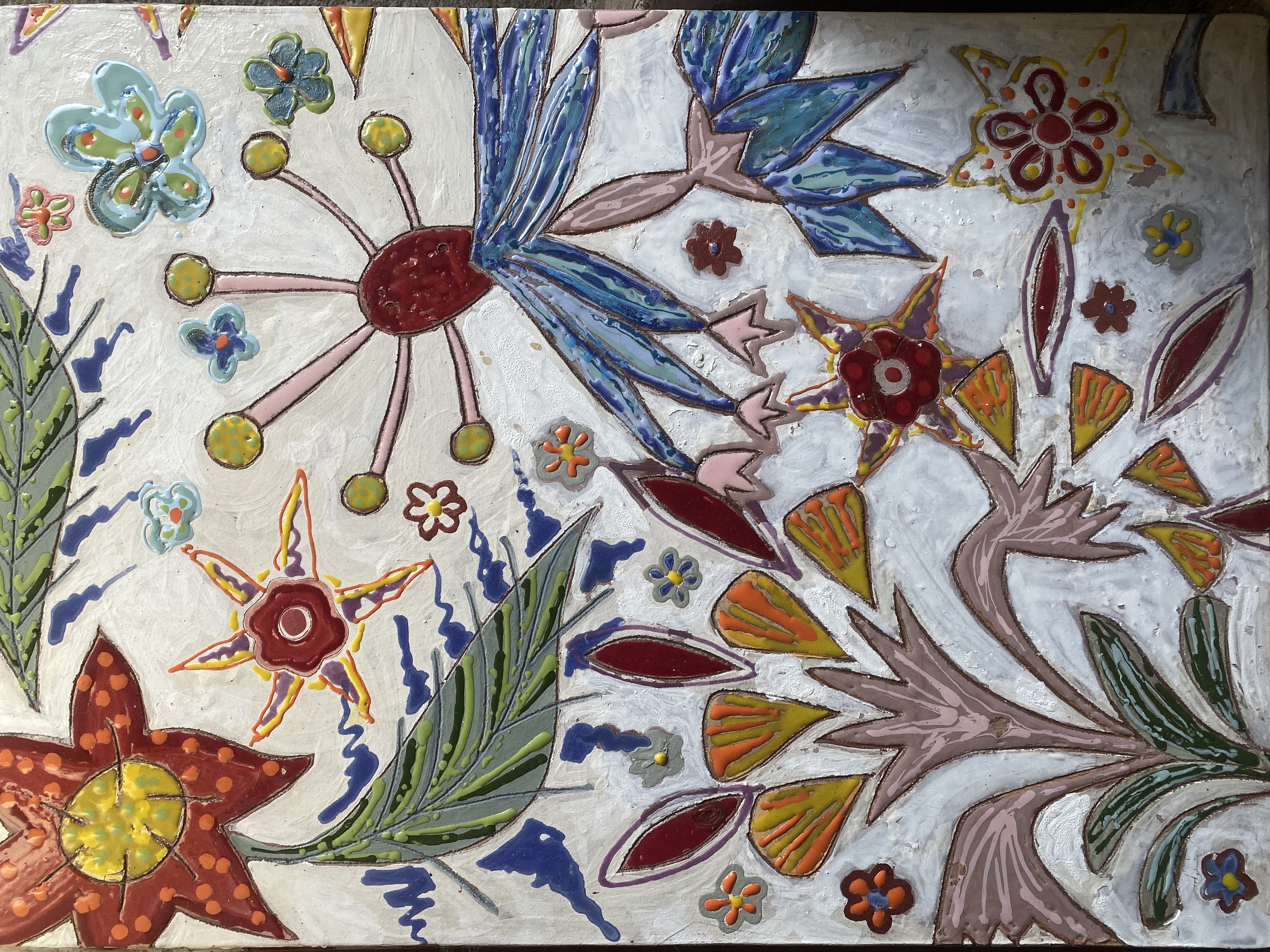 Cuadro floral con colores vivos